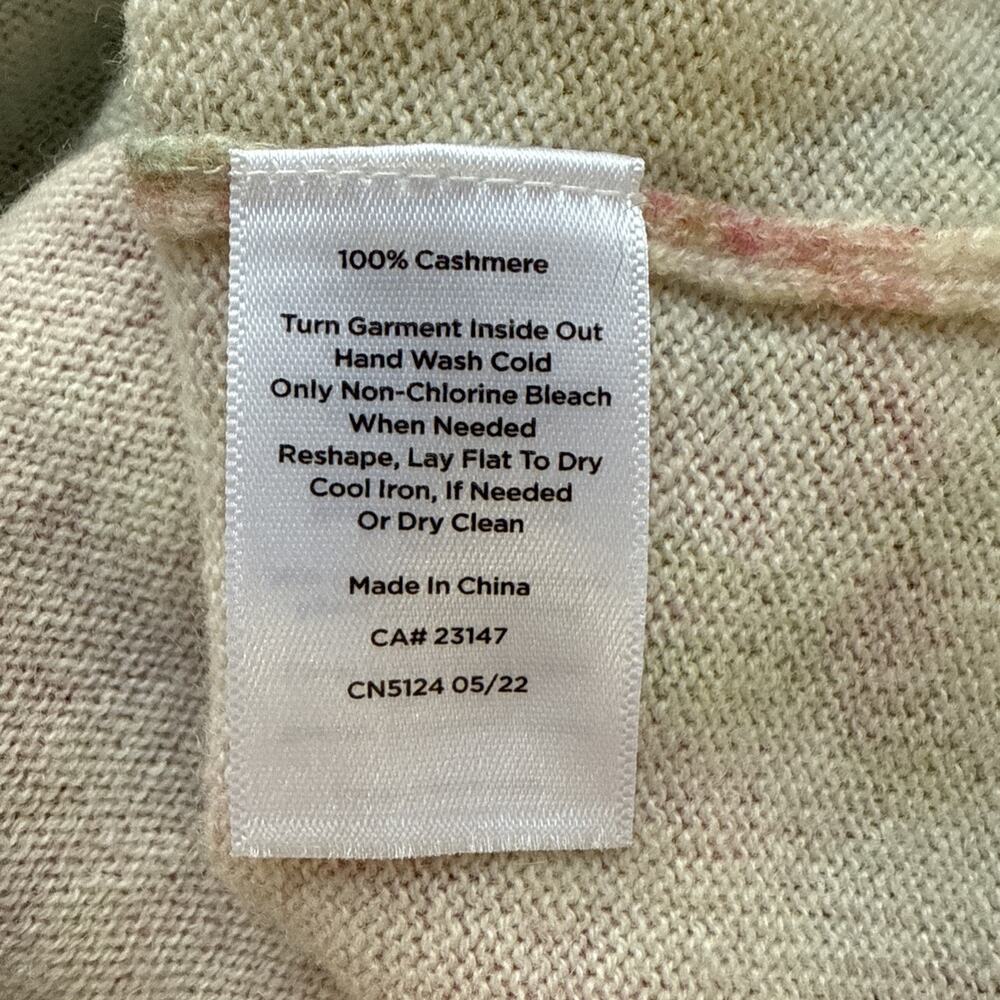 Talbots Womens Pure Cashmere Floral Audrey Sweater Size M Boatneck 3/4 Sleeve - Picture 8 of 8